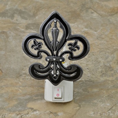 YX2003-FDL-BLACK NIGHT LIGHT W/FLEUR DE LIS